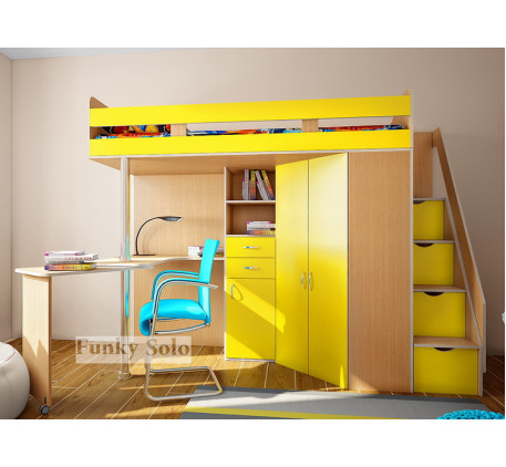Кровать-чердак для детей от 3 лет Фанки Соло-1, спальное место 200х80 см